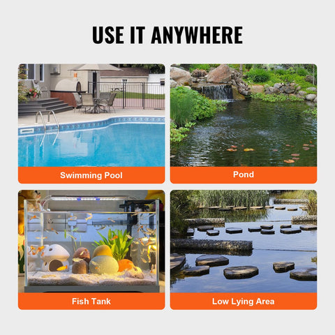 Dompelpomp - Waterpomp - 400w - 9500l/U - 7,9m Opvoerhoogte - 2510 GPH - Geschikt voor Tuinen - Vijvers - Zwembaden