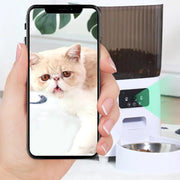 Voerbak Kat V8 - Automatische Kattenvoerbak - 5 Liter - APP Video-Voice Control - Camera - Wifi - Sensor - Compact 20*33*33cm - Wit