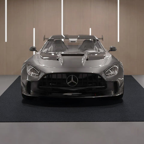 Garagevloermat - 2,7x 6,7m - Tapijtdikte 2.4 mm - Garagemat Servicemat - Materialen Vilt en TPE - De Matten Zijn Gemakkelijk Schoon te Maken - Vetbestendig en Herbruikbaar - Grijs-Zwart