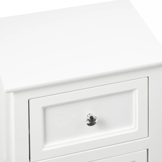 Klein dressoir - bijzettafel - Nachtkastje Met 2 Lades - Barok - Zwart - 40x30x60cm