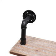 Wandplank - Wijnrek - Wijnglazen Houder - 3 Planken - Industrieel - Hout - 100x60x20 cm - Woonkamer - Keuken - Slaapkamer - Wandrek - Muur
