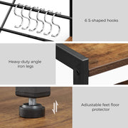 Keukenrek, Staand Rek met 2 Metalen Manden, Bakkersrek met Haken en Planken, Magnetronrek, 80 x 35 x 95 cm, Industrieel Design, Vintage, Donkerbruin, KKS96X