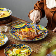 Vancasso - Serviesgoed - Keramisch - Bohemian Stijl - Diner- en Dessertbord Set - Ontbijtgranen- en Pastakom - 12-delige Set