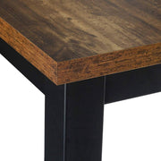 Bartafel - Met Voetensteun - Bistro Eettafel - MDF Hout - Vintage Stijl - Hoge Koffietafel - Donker Hout - 140x40x100 cm - Voor Binnen/Buiten - Tafel voor Keukenbar Balkon
