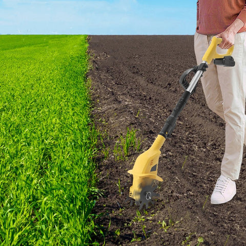 Krachtige Cultivator - Elektrische tuinfrees - Dubbelzijdige werking - Verticuteermachines - 17cm diep - Draadloos - Lichtgewicht - Accu - Verstelbare steel