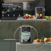 Airfryer XXL - Volume 5 liter - 1500 W - 6-in-1 functie - LED touchscreen - Friteuse - Kijkvenster - Verlichting - Bakken - Grillen - Opwarmen - Drogen