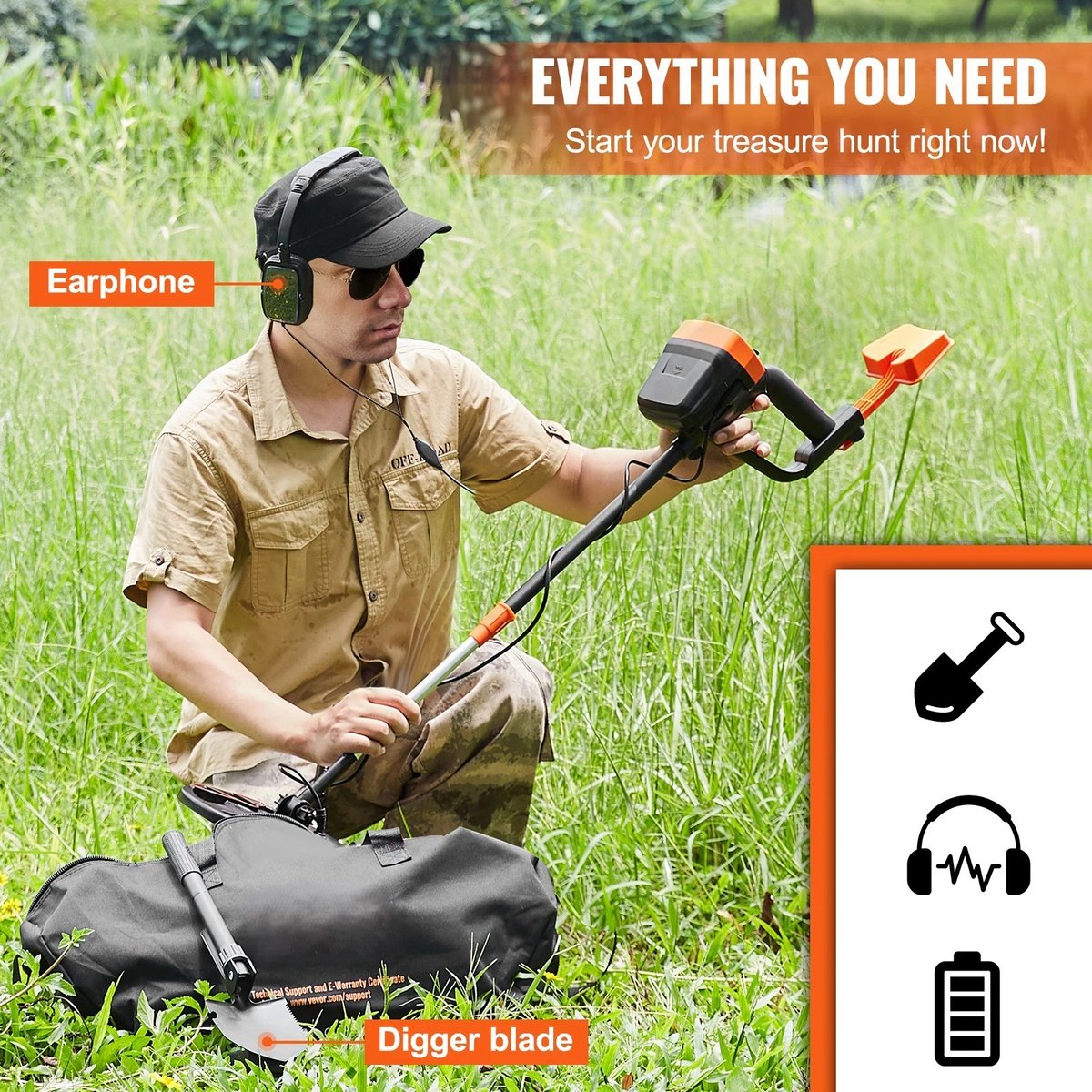 Metaaldetector - Professionele Metaaldetector - Onder Water Metaaldetector - 20,4x20,4cm - Waterdicht - Goudzoeker - Accu - Oplaadbaar - Detectieapparaat - Digitaal