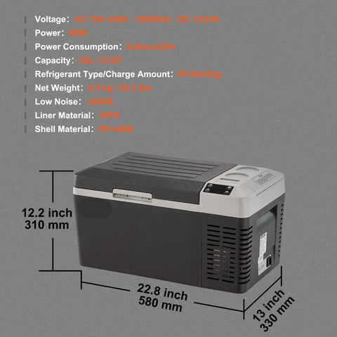 Autokoelkast - Compressor - Met Vriesvak - Draagbare 20L Vriezer - Elektrische Vriezer -  Kleine Vriezer - 20 ~ 10 ℃