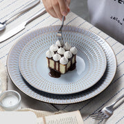 Serviesset – 32 delig – 8 persoons –Porselein - Luxe – Bordenset – Dinner platen – Dessertborden - Kommen - Mokken - Set - Grijs - Pluvo