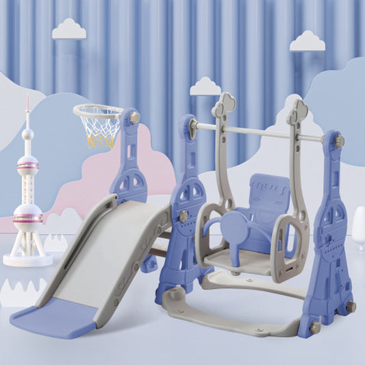 Glijbaan - Binnen en buiten - Baby - 1 jaar tot 3 jaar - BPA-vrij - Speeltoren 4 in 1 - Blauw/Grijs
