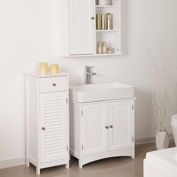 Wastafelonderkast - Zonder wastafel - Badkamermeubels - Badkamer opbergkast - 30D x 60W x 60H - Wit