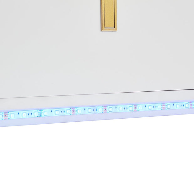 LED - Modern wit dressoir met LEDverlichting - 150x35x80 cm - 2 deuren, 3 lades en RGB-kleuren - Opbergkast voor woonkamer, eetkamer of hal - Wit