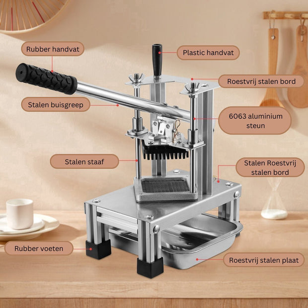 Frietsnijder Roestvrijstaal - Patatsnijder - Aardappelpers - Aardappelsnijder - Fritessnijder