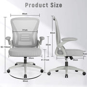 Ergonomische Bureaustoel - Bureaustoelen voor Volwassenen - Office Chair - Gamestoel - Kantoorstoel - Volledig Verstelbaar - Incl. 3D-verstelbare Armleuningen & Verstelbare Lendensteun - Wit/Grijs