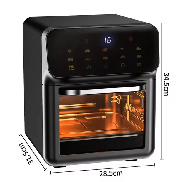 Airfryer - 12L - 11 in 1 - Multifunctionele Elektrische Oven - 1700 Watt - Led Touchscreen - Met Venster - Air Fryer - RVS