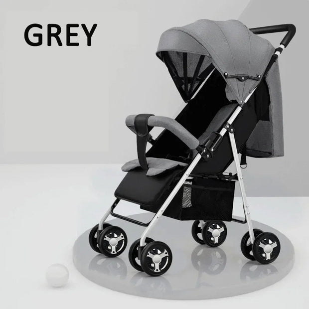 Compacte Buggy - Buggy Inklapbaar - Plooibuggy - Lichtgewicht Kinderwagen - Buggy's - Met Grote Opbergruimte - Met Meerdere Standen - Grijs/Zwart