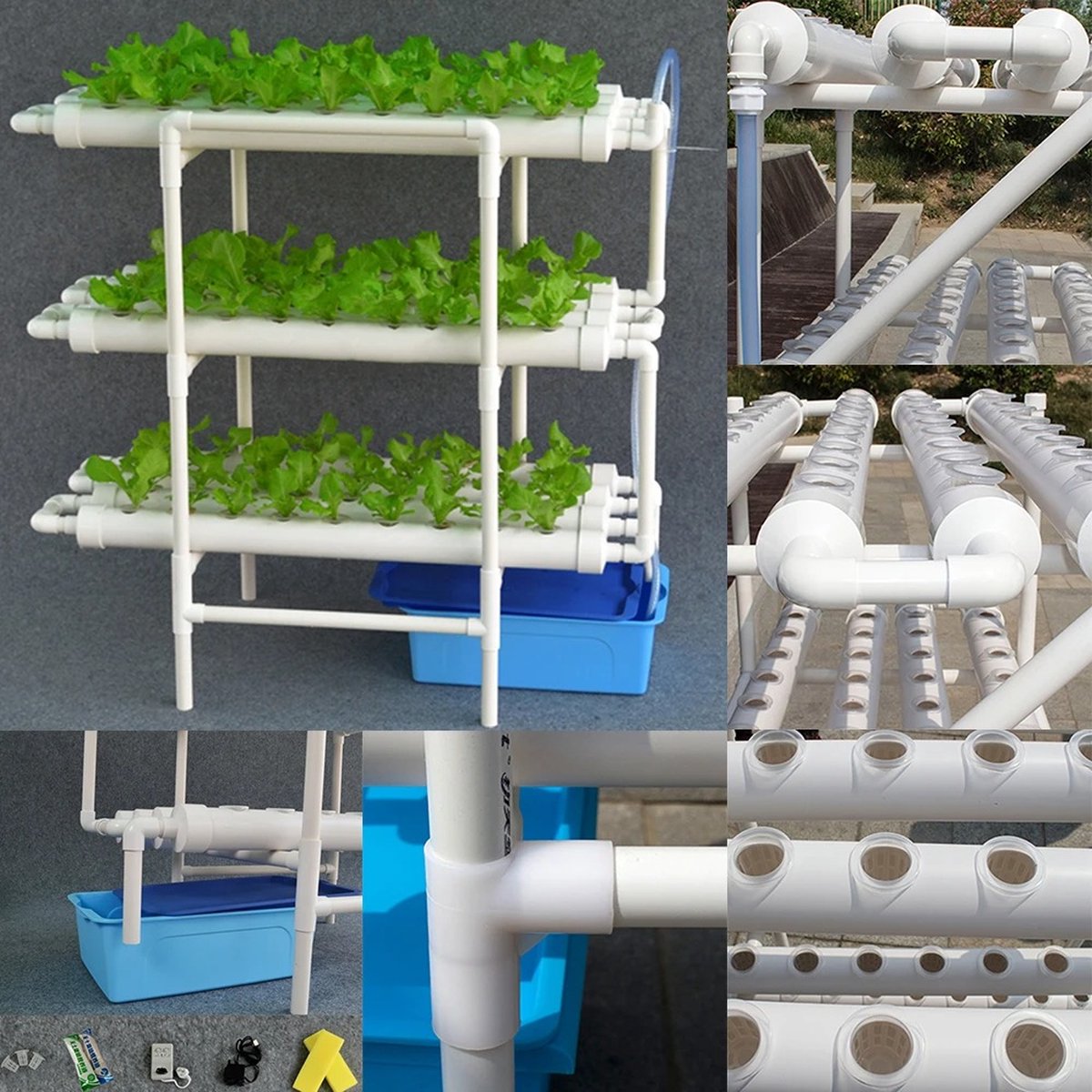 Kweektafel -108 gaten - Kweekbak - Moestuinbak op Poten - kweektafels - Hydrocultuursysteem - Moestuintafel - Optimaliseert Water- en Voedingsbeheer - Gebruiksgemak - Wit