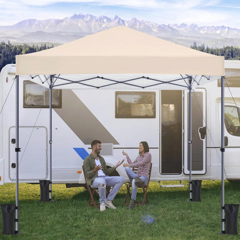 Pop-up tuinpaviljoen - 3x3m - met UV-bescherming en verstelbare hoogte - Waterdicht - Gemakkelijk te verplaatsen - Beige