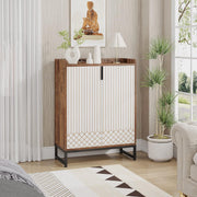 Praktisch Schoenenrek - Schoenenrek met 6 Niveaus - Schoenenkast - Schoenenrek Metaal Modern - Metaal - 73 x 35 x 105 cm - Wit en Bruin