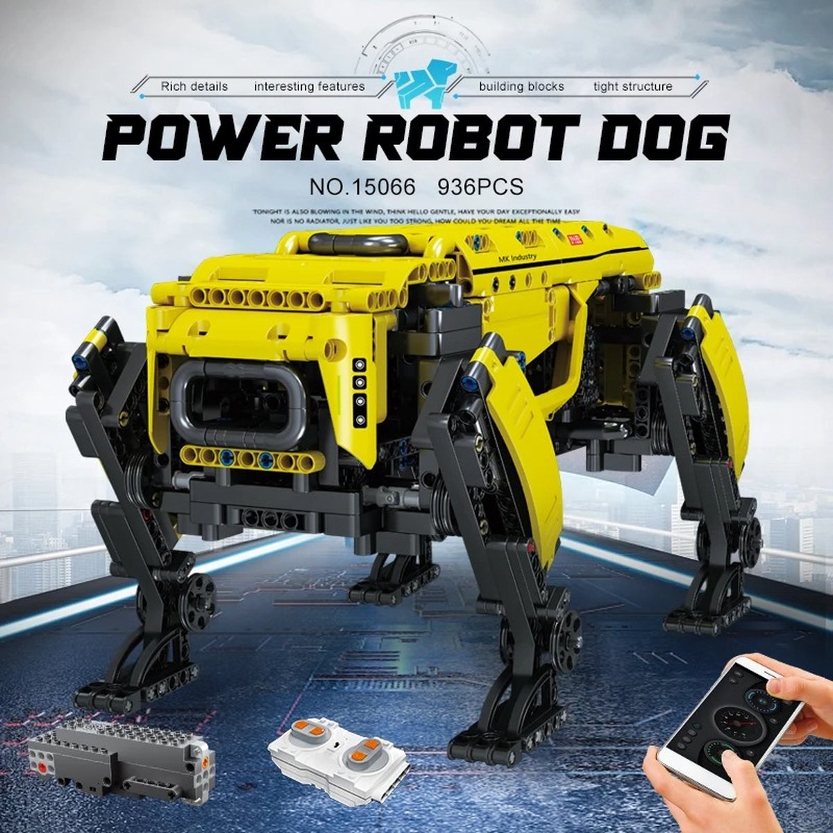 Technische Speelgoed - Bestuurbaar via App - Rc Gemotoriseerde Boston Dynamics - Grote Hond - Set - Montage - Alphadog - Bouwstenen - Bricks