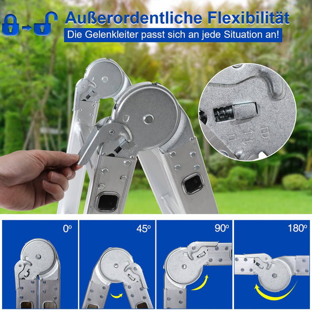 Folding ladder 4x4 Leaning ladder Aluminum Multifunctional ladder Extension ladder