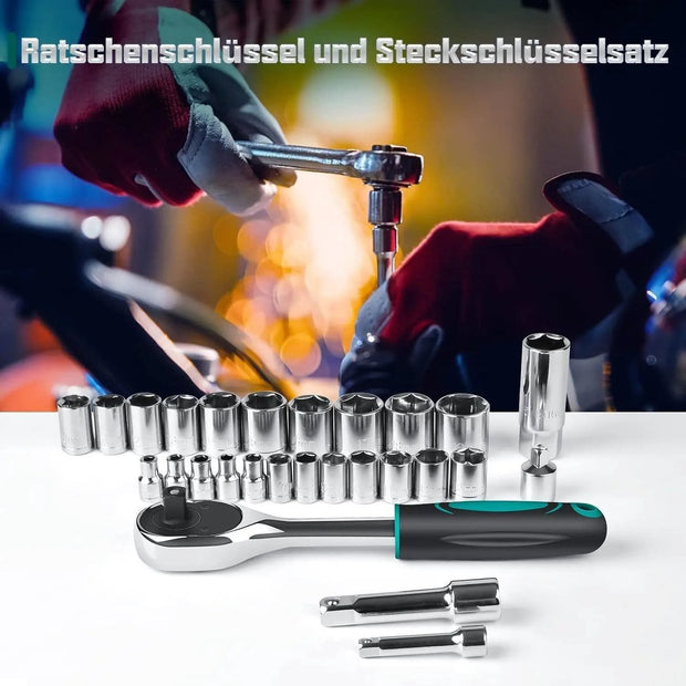 Gereedschapset 198 Delig - Gereedschapskoffer- Universeel Gereedschap - Professionele Kwaliteit - Zeer Uitgebreid voor Thuis én Werk - Schroevendraaierset - Ratelsleutelset