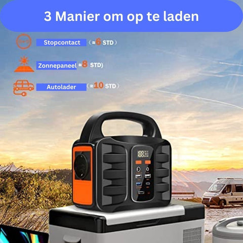 Draagbare Krachtcentrale - 150W - Stroomgenerator - 99 Wh Lithium - Snel Laden - Camping Zonnegenerator - Powerbank - Generator - LED Lamp