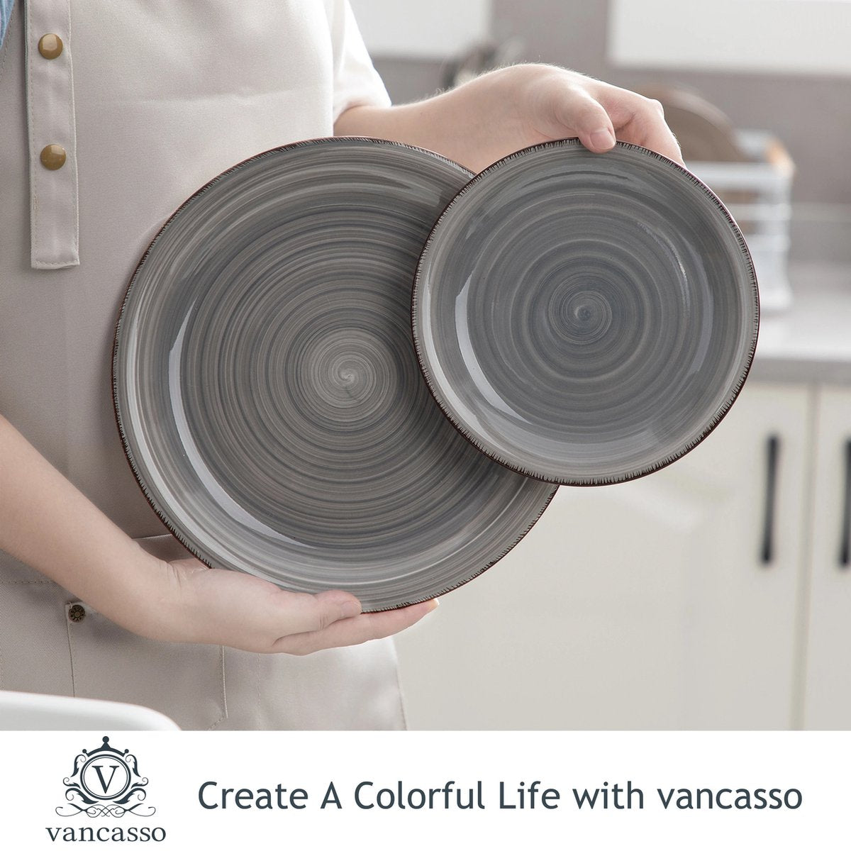 Ceramic dinnerware set - 16 pieces - 4 persons - Dinner plate - Dessert plate - Grain bowl - Drinking mug