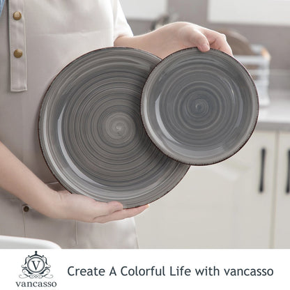 Ceramic dinnerware set - 16 pieces - 4 persons - Dinner plate - Dessert plate - Grain bowl - Drinking mug