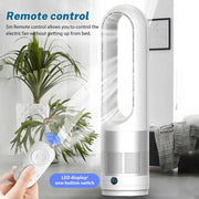 Ventilator - Torenmodel - Afstandsbediening - 80° Ultrastille Bladloze Ventilatie, 8-uurs Timer - 8 Instelbare Standen - Kantoor of Thuis - Wit-Goudkleur - 56x14 cm