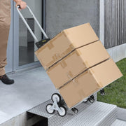 Trappentroler - 50-100 kg - Steekwagen Trap - Opvouwbaar Aluminiumlegering - In Hoogte Verstelbare Handgreep - 82-116 cm - 4 Universele Wielen - 39 x 27 cm - voor Magazijnen - Luchthaven - Winkelcentrum