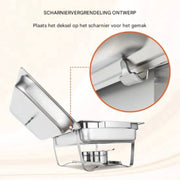 Luxe buffetwarmer - Warmhoudschalen - Warmhoudbakken - Buffet - RVS