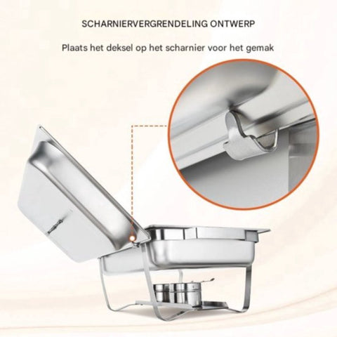 Luxe buffetwarmer - Warmhoudschalen - Warmhoudbakken - Buffet - RVS
