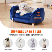 Hondensofa - Hondenmand - Hondenbank - Hondenzetel - Hondenbed - Op Poten - Blauw - Zacht Fluwelen - Gewicht 37 kg - 71 x 50,5 x 30 cm