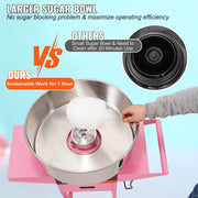 Cotton Candy Machines - Cotton Candy Machine - Electric Cotton Candy Machine with Cart - With stainless steel bowl, sugar scoop and tray
