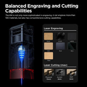 Lasergraveer machine - Laser Graveer - Professioneel gebruik - 6W - USB/APP/Online/TF - 10000mm/min - 6000mw - 24V 3A DC - 32Bit - CNC - Hout, Glas, Plastic, Leer, Papier, Etc. - Zwart