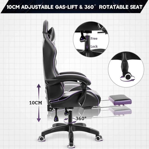 Bureaustoel - Gaming stoel - Ergonomische bureaustoel - Gaming chair - Gaming stoel met voetsteun - Gaming stoel met massage - Hoge Rugleuning - Verstelbare Draaistoel
