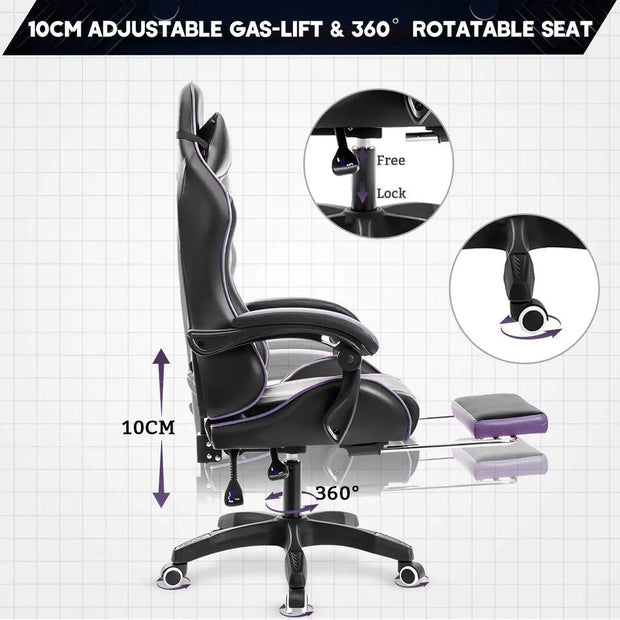 Bureaustoel - Gaming stoel - Ergonomische bureaustoel - Gaming chair - Gaming stoel met voetsteun - Gaming stoel met massage - Hoge Rugleuning - Verstelbare Draaistoel