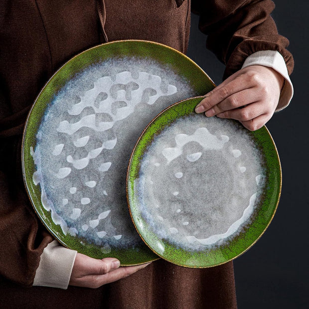 Luxe Serviesset – 32 delig – 8 persoons – Porselein - Bordenset – Dinner platen – Dessertborden - Kommen - Schaaltjes - Groen