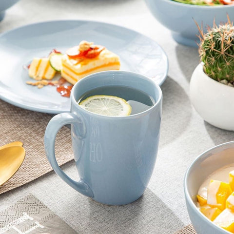 Luxe Serviesset – 16 Delig – 4 Persoons – Keramiek - Bordenset – Dinner Platen – Dessertborden - Kommen -Mokken - Paars