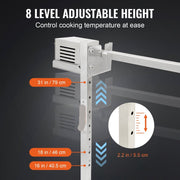 Speenvarkensgrill - Lamsgrill - 117 cm -  41 kg - Roestvrij Staal - Rotisserie Spit - Braadgrill - 42W -  Lamsgrill BBQ-grill - Grillwagen Barbecue - 8in - Hoogte verstelbare Grote - Piesgrill kalkoenvlees, ham