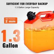 Benzinekan - Brandstoftank met Uitloop en Afsluitbare Beugel - Benzineopslagcontainer - Automatische Uitschakelfunctie en Instelbaar Debiet - Compatibel met de Meeste Voertuigen - 5 Liter - Rood