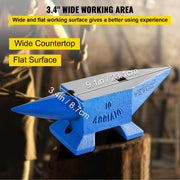 Smid Aambeeld - Groot Werkgebied - van Gesmeed Hoogwaardig Staal met een Hoge Hardheid - Smeden en Vormen van Metaal - Polijst - Ehandeling - 10 kg - voor Metaalsmeden - Klinken - Pletten - Blauw