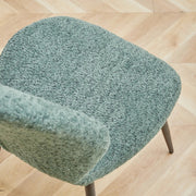 Eetkamerstoelen set van 4 - Rugleuning - Fauteuil - Woonkamerstoelen - Kuipstoelen - Comfi Linnen Stof - Gewatteerde zitting - Metalen poten - Groen