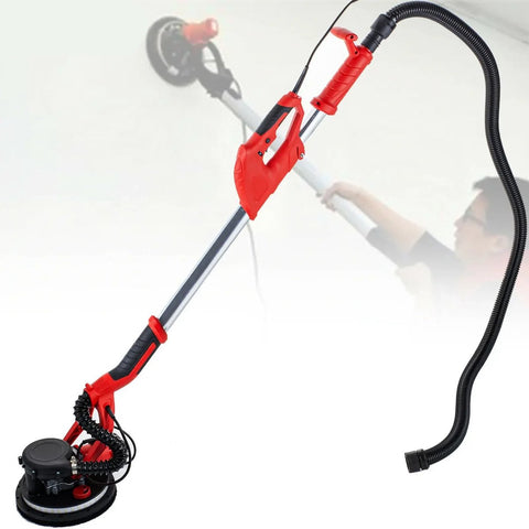 Elektrische Gipsplaatschuurmachine - Polijstmachine - Uitschuifbare Schuurmachine - Wandschijfschuurmachine - Met Vacuümzak - Met Schuurpapier - Met Vacuümslang - Met Handschoenen - 750W - Stofafzuiging - Verstelbaar