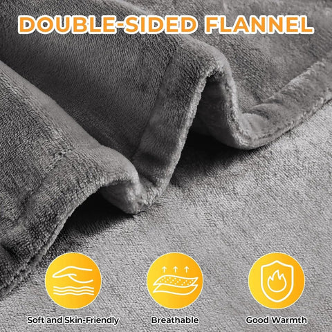 Luxe Elekrische Deken - 180x130 - Zacht en Warm - Flanel en Lamswol - Tweepersoons Warmtedeken- 6 Warmtestanden - Veilig - Auto Uitschakeling - Machine Wasbaar