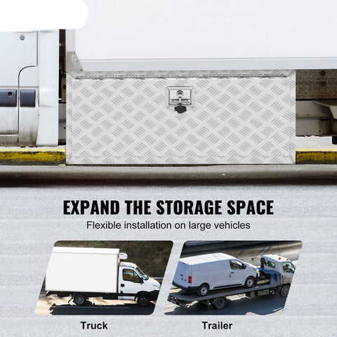 Chassis Vrachtwagen Box - 76,2 x 35,5 x 40,5 cm - Pick-Up Opbergbox met Slot en Sleutel - Aluminium - Geschikt voor Vrachtwagens - Bestelwagens - Aanhangers - Enz.