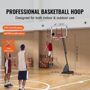 Verstelbare Basketbalpaal - Stevige Basketbalring voor Buiten - 2,3 tot 3 Meter Hoog - Perfect voor Training en Wedstrijden