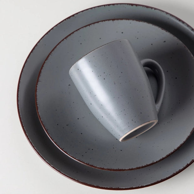 Luxe Serviesset – 32 delig – 8 persoons – Porselein - Bordenset – Dinner platen – Dessertborden - Kommen - Mokken - Schaaltjes -Grijs