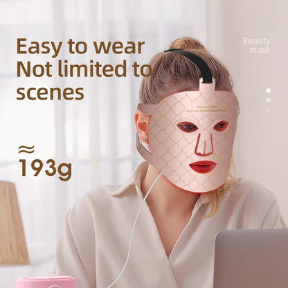 LED Gezichtsmasker - LED Face Mask - Anti Veroudering - Anti Aging - Beauty Masker Met LED-Lichttechnologie - Rosé